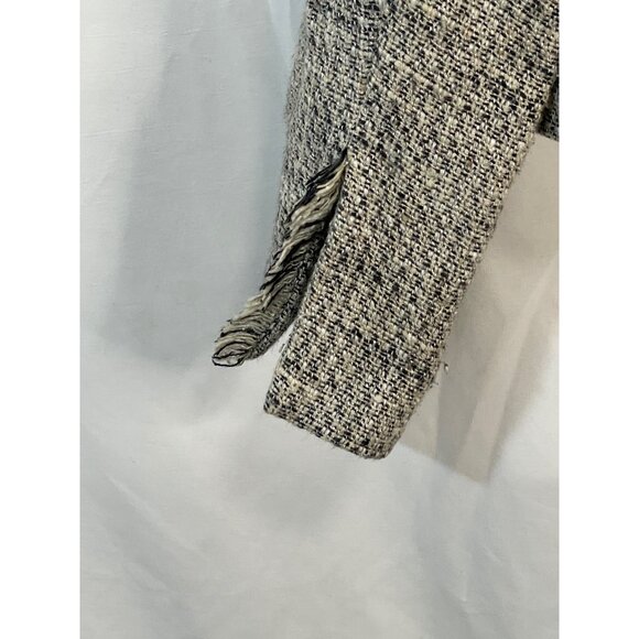 Alfani suit jacket blazer collar v neck slits on arm shoulder pads size 12 armpi - Picture 6 of 7